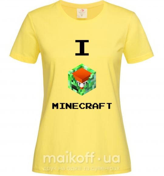 Женская футболка I tnt minecraft Лимонный фото