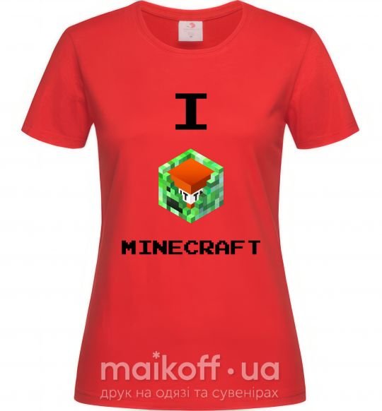 Женская футболка I tnt minecraft Красный фото