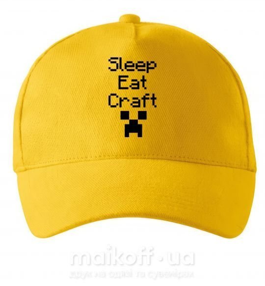 Кепка Sleep eat craft Сонячно жовтий фото