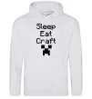 Мужская толстовка (худи) Sleep eat craft Серый меланж фото