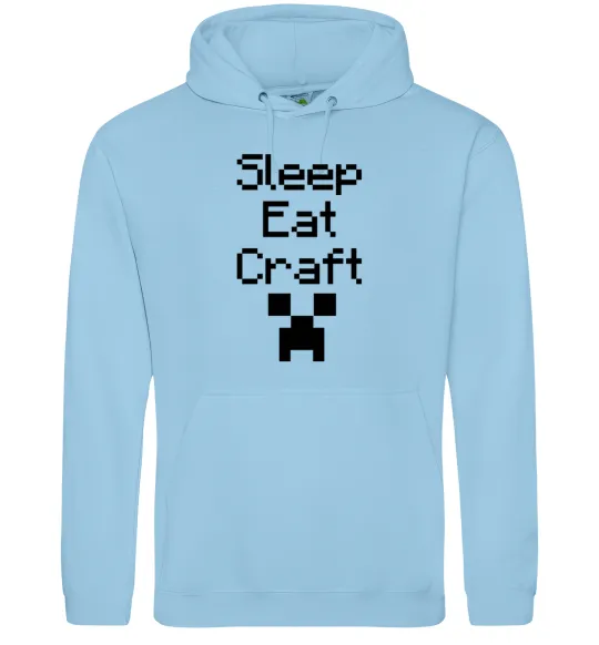 Чоловіча толстовка (худі) Sleep eat craft Блакитний фото