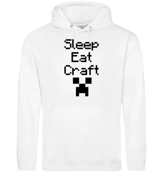 Жіноча толстовка (худі) Sleep eat craft Білий фото