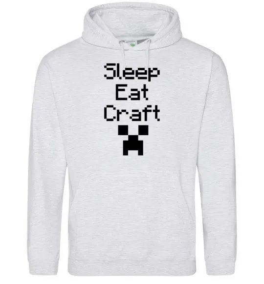 Жіноча толстовка (худі) Sleep eat craft Сірий меланж фото