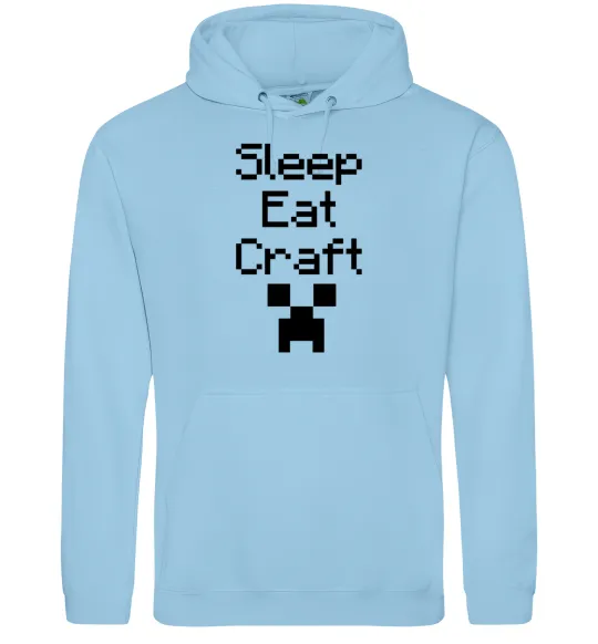 Жіноча толстовка (худі) Sleep eat craft Блакитний фото