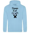 Жіноча толстовка (худі) Sleep eat craft Блакитний фото