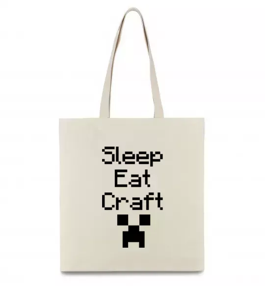 Эко-сумка Sleep eat craft Бежевый фото