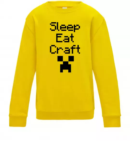 Дитячий світшот Sleep eat craft Сонячно жовтий фото