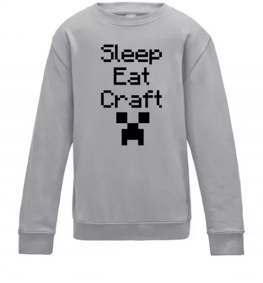 Дитячий світшот Sleep eat craft Сірий меланж фото