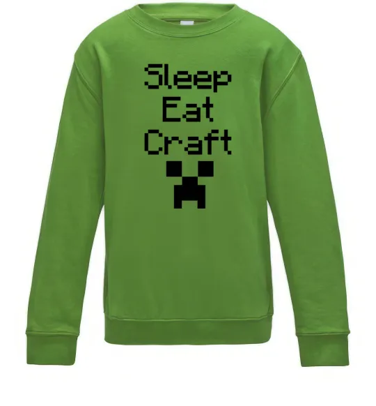 Дитячий світшот Sleep eat craft Лаймовий фото