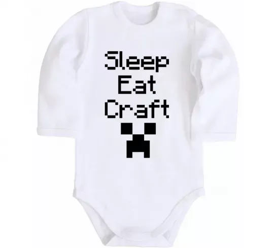 Дитячий бодік Sleep eat craft Білий фото
