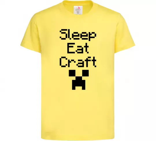 Дитяча футболка Sleep eat craft Лимонний фото