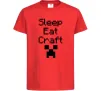 Дитяча футболка Sleep eat craft Червоний фото