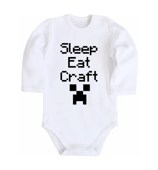 Дитячий бодік Sleep eat craft Білий фото