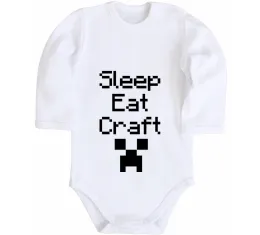 Дитячий бодік Sleep eat craft Білий фото
