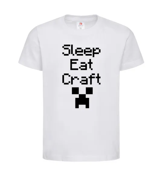 Дитяча футболка Sleep eat craft Білий фото