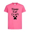 Дитяча футболка Sleep eat craft Яскраво-рожевий фото