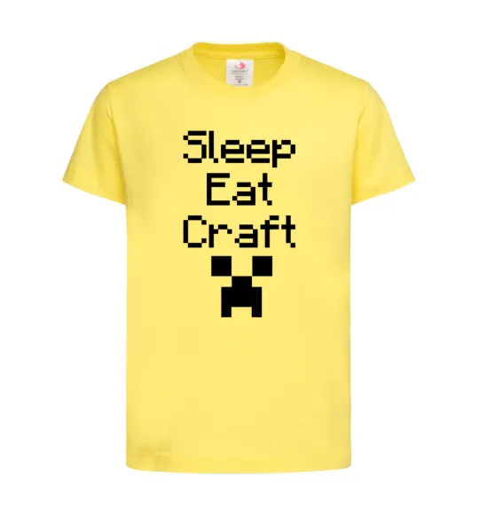 Дитяча футболка Sleep eat craft Лимонний фото