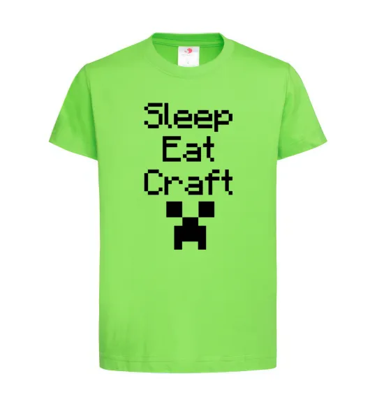 Дитяча футболка Sleep eat craft Лаймовий фото