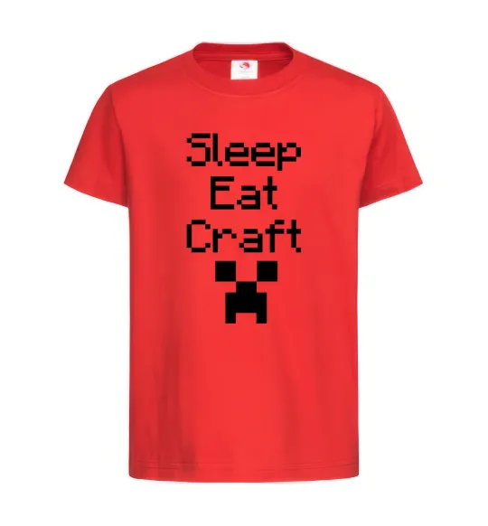 Дитяча футболка Sleep eat craft Червоний фото