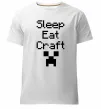 Чоловіча преміум футболка Sleep eat craft Білий фото