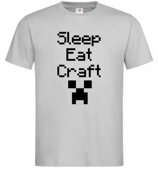 Чоловіча футболка Sleep eat craft Сірий фото