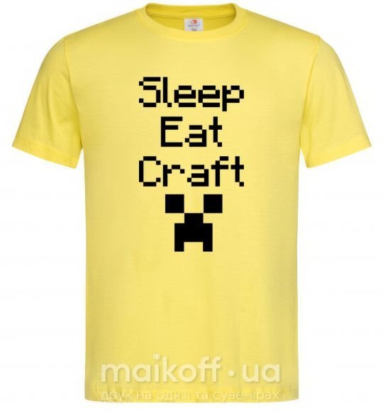 Мужская футболка Sleep eat craft Лимонный фото
