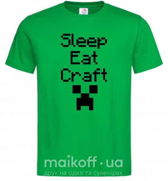 Чоловіча футболка Sleep eat craft Зелений фото