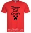 Мужская футболка Sleep eat craft Красный фото