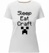 Жіноча преміум футболка Sleep eat craft Білий фото