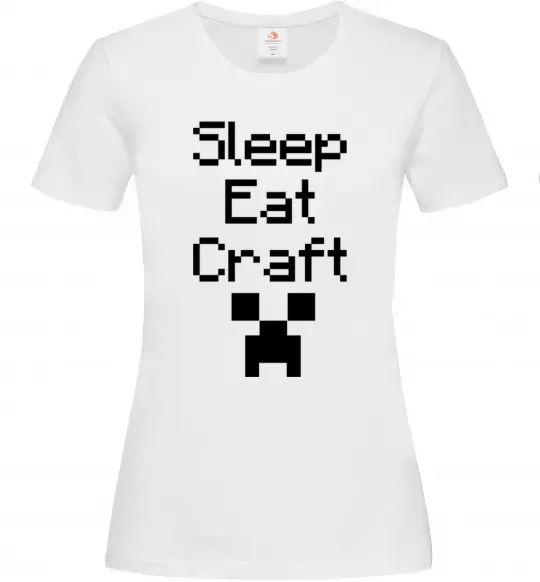 Жіноча футболка Sleep eat craft Білий фото