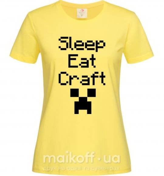 Жіноча футболка Sleep eat craft Лимонний фото