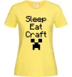 Жіноча футболка Sleep eat craft Лимонний фото