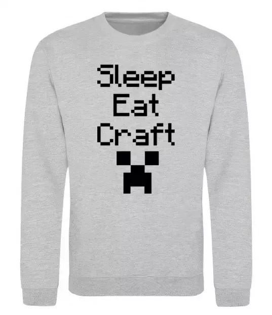 Світшот Sleep eat craft Сірий меланж фото