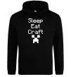 Мужская толстовка (худи) Sleep eat craft Черный фото
