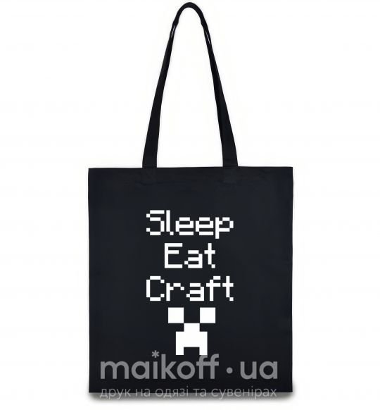 Эко-сумка Sleep eat craft Черный фото