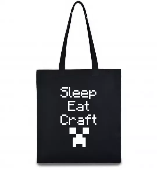 Эко-сумка Sleep eat craft Черный фото