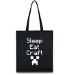 Эко-сумка Sleep eat craft Черный фото