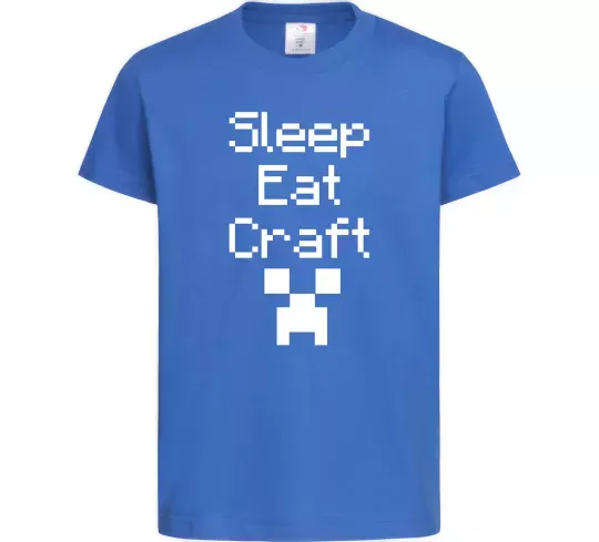 Дитяча футболка Sleep eat craft Яскраво-синій фото