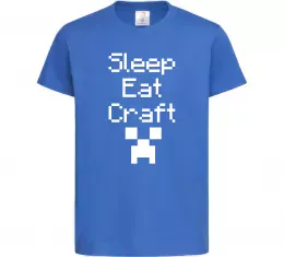Дитяча футболка Sleep eat craft Яскраво-синій фото