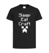 Дитяча футболка Sleep eat craft Чорний фото