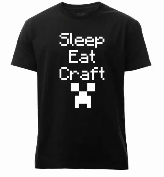 Чоловіча преміум футболка Sleep eat craft Чорний фото