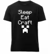 Чоловіча преміум футболка Sleep eat craft Чорний фото