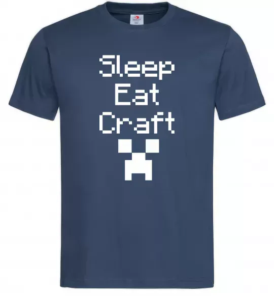 Чоловіча футболка Sleep eat craft Темно-синій фото