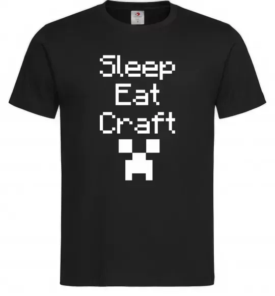 Чоловіча футболка Sleep eat craft Чорний фото
