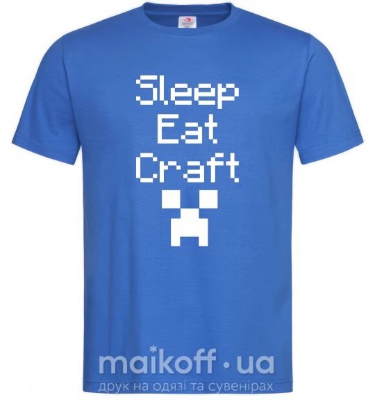 Мужская футболка Sleep eat craft Ярко-синий фото
