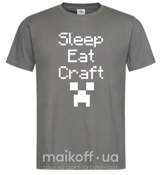Чоловіча футболка Sleep eat craft Графіт фото