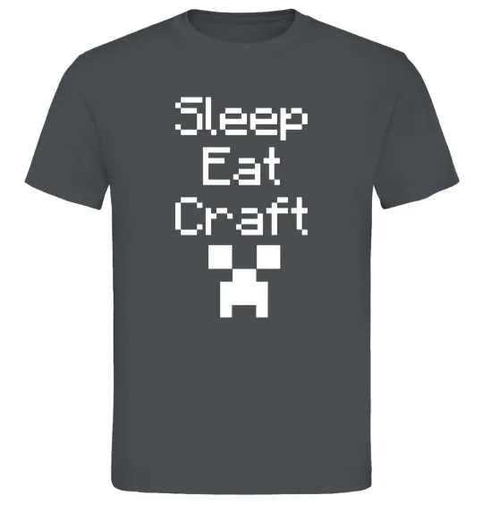 Чоловіча футболка Sleep eat craft Графіт фото