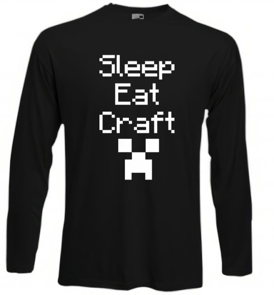 Лонгслів Sleep eat craft Чорний фото