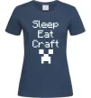 Жіноча футболка Sleep eat craft Темно-синій фото