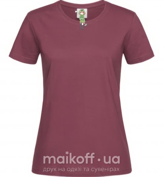 Женская футболка Крипер аниме майнкрафт Бордовый фото
